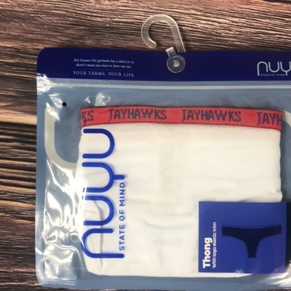 NUYU‎ KU Kansas University Jayhawks Blue White Red NEW Thongs - Size Medium